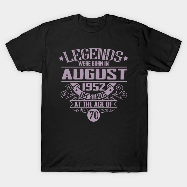 70th Birthday August 1952 Gift Idea T-Shirt by HBfunshirts